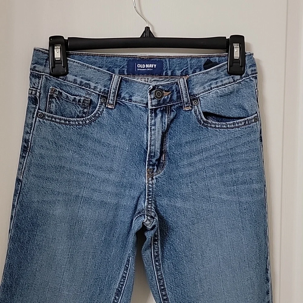 Old Navy, Size 12 Standard, Med Wash, Straight Leg Jeans, Excellent Used Cond.